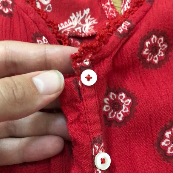 Hollister Red Floral T-Shirt Romper - Picture 3 of 5